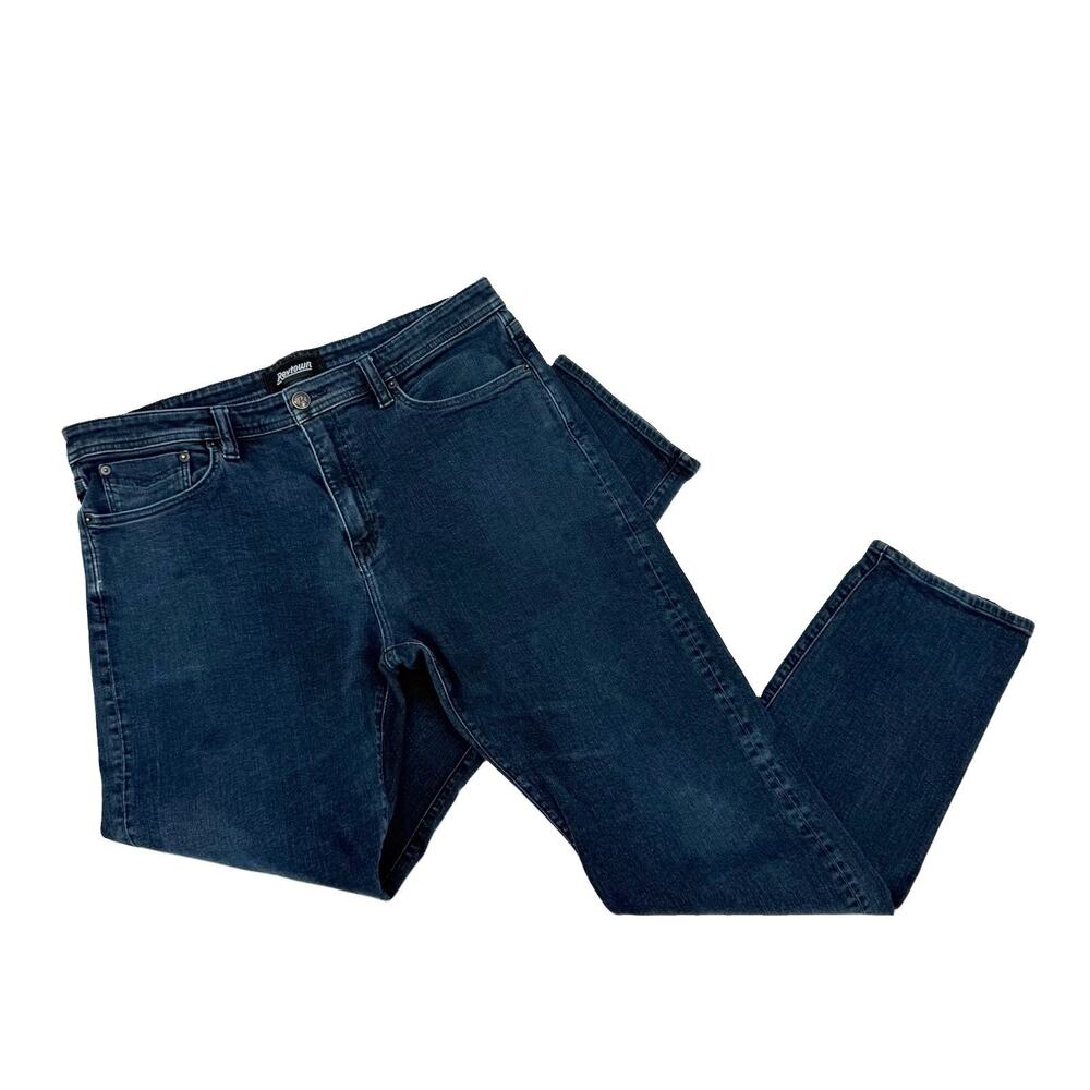 Revtown Decade Denim Automatic Straight Leg Jeans Mens Size 38x34 Dark Wash Blue